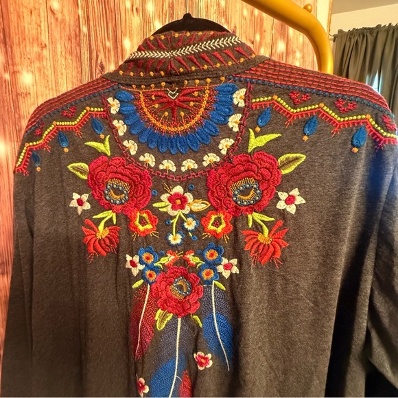 Johnny Was Multicolor Embroidered Cardigan - Picture 10 of 15